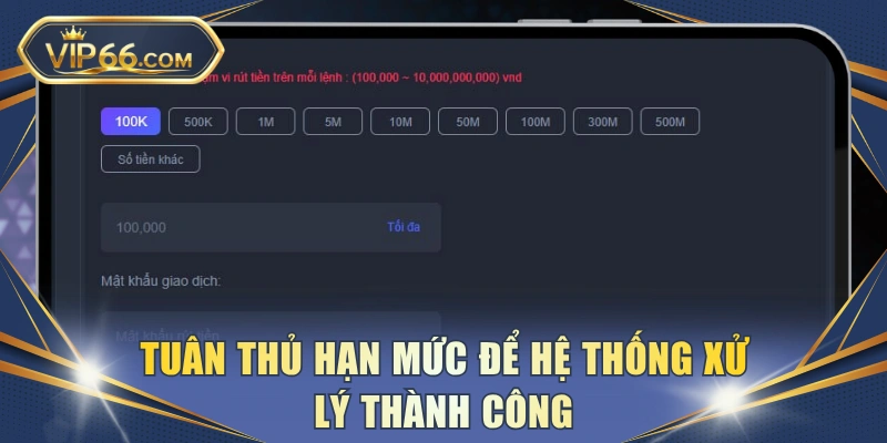 Tuân thủ hạn mức để hệ thống xử lý thành công